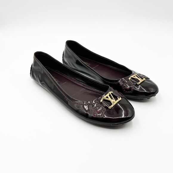 Louis Vuitton Monogram LV Patent Leather Ballet Flats EU 40 US 10 - Picture 1 of 12